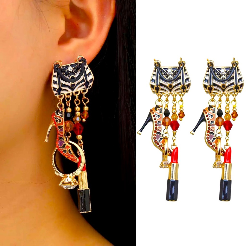 Purse and Lipstick Earrings